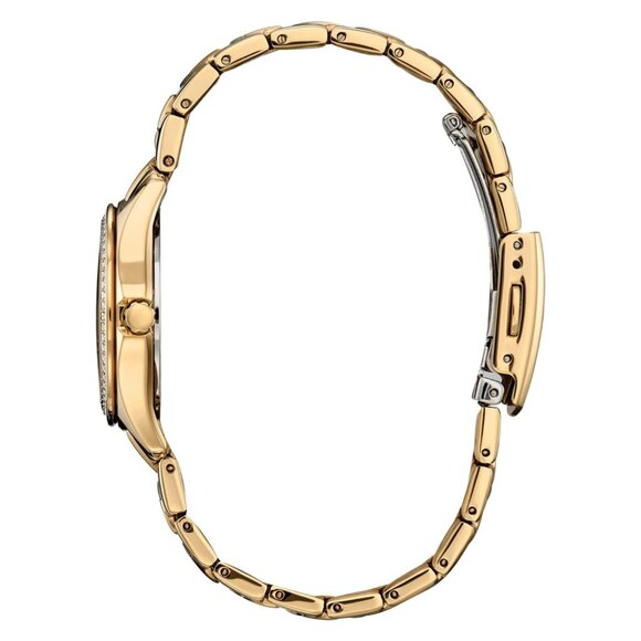 Citizen Women's Crystal Eco-Drive Gold Stainless Steel Watch 30 MM FE1147-79P - Picture 6 of 7